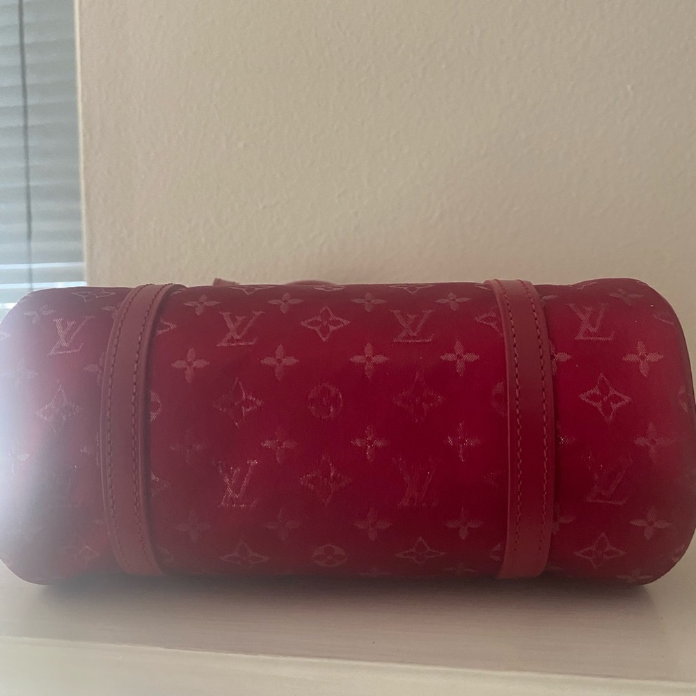 Louis Vuitton Red Satin Mono Papillon Bag - Picture 12 of 14